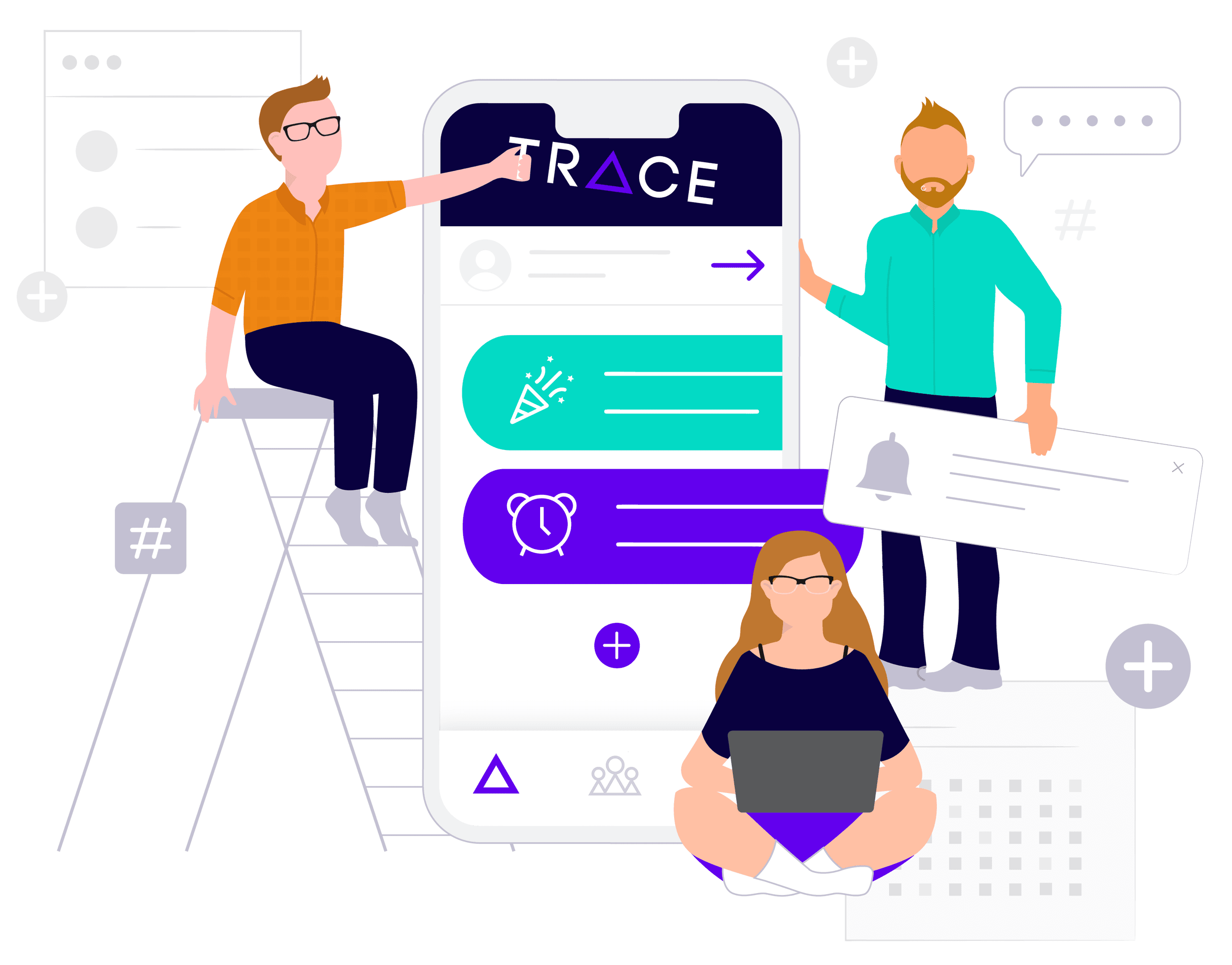 TRACE features illustration — original artwork by Elizabeth Rhodes