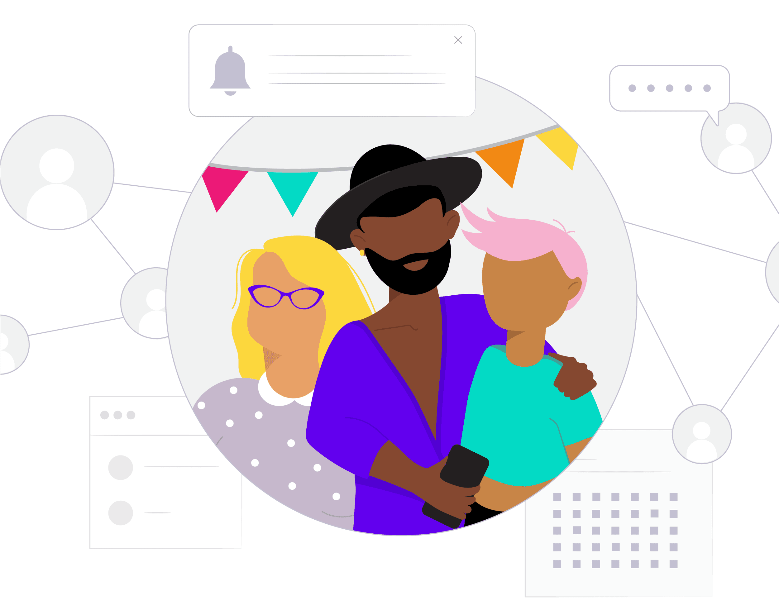 TRACE welcome screen illustration — original artwork by Elizabeth Rhodes